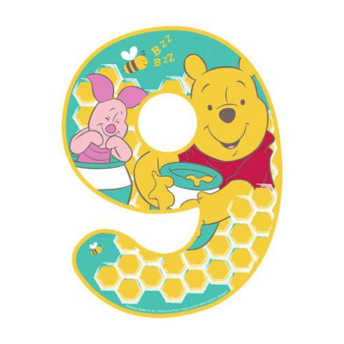 Winnie The Pooh Number 9 Edible Icing Image - Click Image to Close
